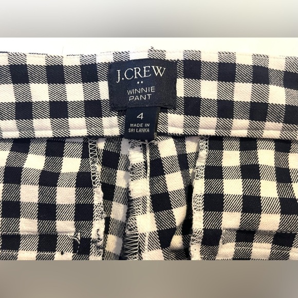 J.Crew Women’s Blue and White Checkered Winnie Pant Size 4 - Picture 3 of 16